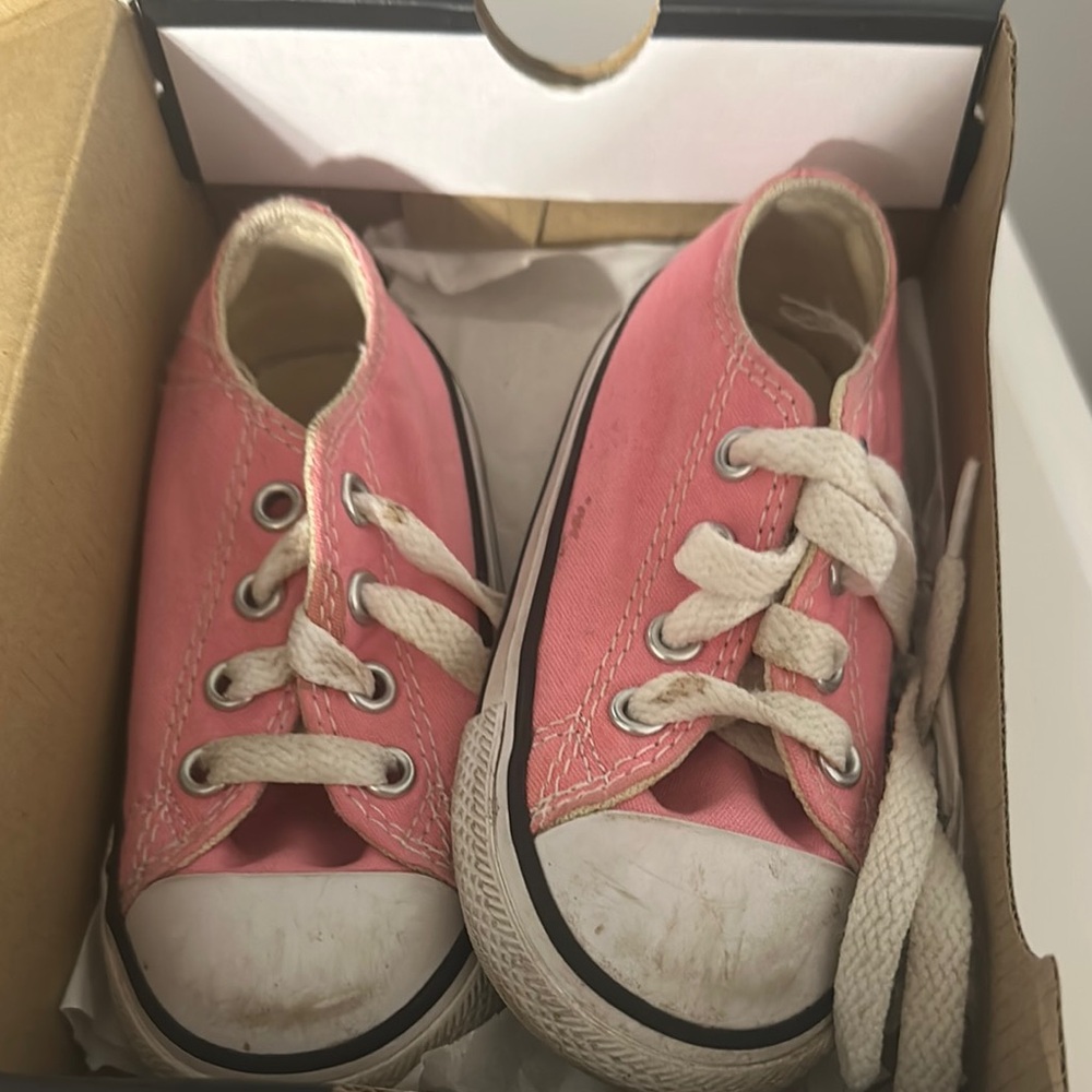 Converse Pink and White Canvas Sneakers